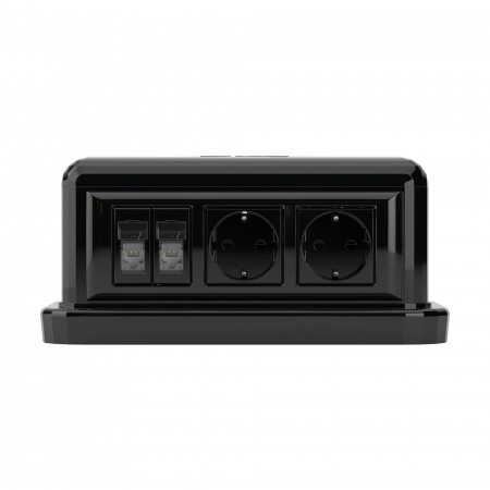 DKC In-Liner Front Напольная башенка BUS, 12 модулей, черная, RAL7016