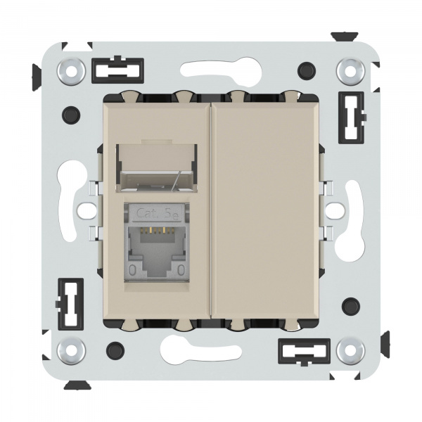 DKC Avanti Ванильная дымка Компьютерная розетка RJ-45 одинарная  категория  5e экранированная