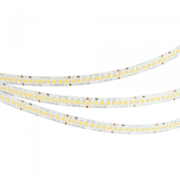 Светодиодная лента Arlight 20W/m 200LED/m 2835SMD теплый белый 5M UL-A200-10mm 24V Warm3000 037224