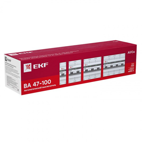 EKF Basic ВА 47-100 Автоматический выключатель  (С) 3P  20А 10kA