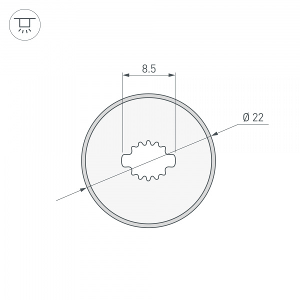 Силиконовый профиль WPH-FLEX-D22-360deg-S8-5m BLACK (Arlight, Силикон)