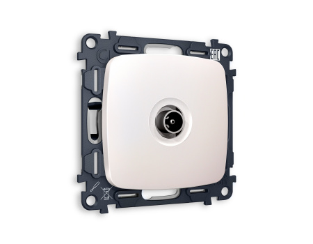 Комплект механизма TV розетки проходной OMEGA MO213030 Жемчуг 5-1000 MHz 4dB QUANT