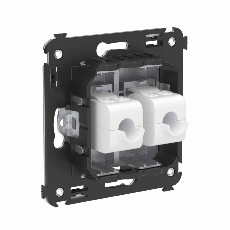 DKC Avanti Компьютерная розетка RJ-45 без шторки в стену, кат.6А двойная, Закаленная сталь