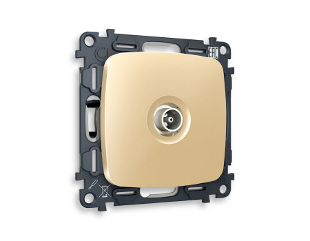 Комплект механизма TV розетки проходной OMEGA MO613030 Шампань 5-1000 MHz 4dB QUANT