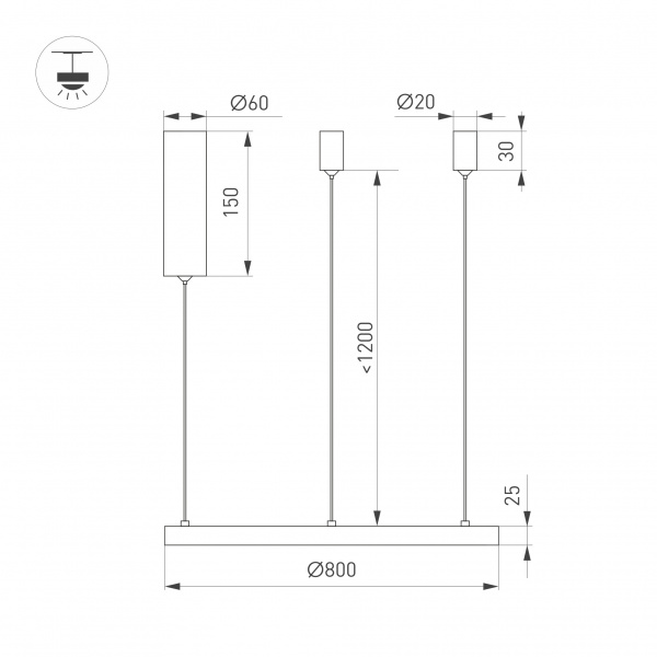 Светильник SP-CONGO-MULT-1-R800-42W Warm3000 (WH, 120 deg, 230V) (Arlight, IP20 Металл, 5 лет)