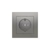 Systeme Electric AtlasDesign Сталь Розетка с заземлением со шторками, 16А, в сборе, быстрозажим. клем.
