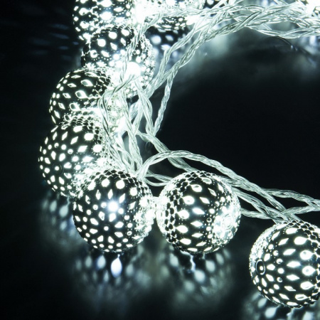 Гирлянда нить с мерцанием 2,8 м IP20 400-003 хром / холодный белый Eurosvet 400-003