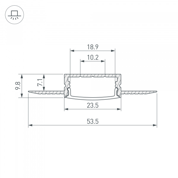 Arlight Профиль FANTOM-W20-H10-2000 ANOD