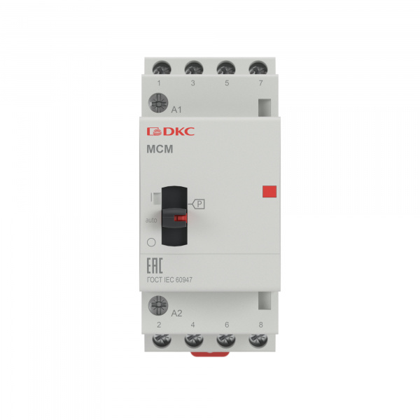 Контактор модульный YON max типа MCМ с ручным управлением, 4P, 25A, 240В, 4НО