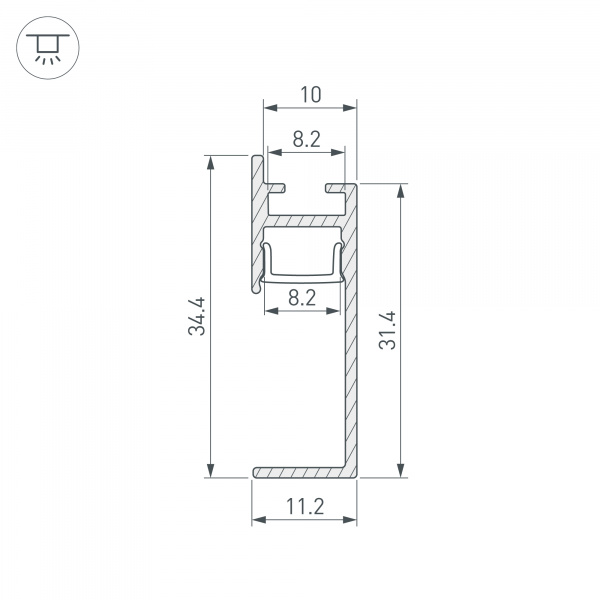 Профиль PLINTUS-H35-F-2000 ANOD (Arlight, Алюминий)