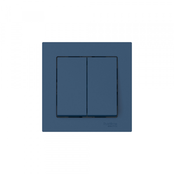 Systeme Electric AtlasDesign Аквамарин Выключатель 2-клавишный, сх.5, 10АХ, в сборе, быстрозажим. клем.