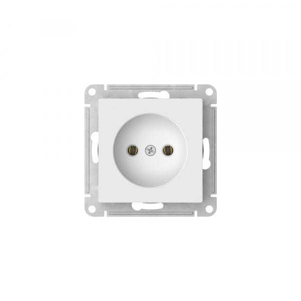 Systeme Electric AtlasDesign Белый Розетка без заземления без шторок, 16А, мех., быстрозажим. клем.