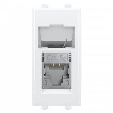 DKC Avanti Белое облако Компьютерная розетка RJ-45  категория 5е экранированная 1 модуль