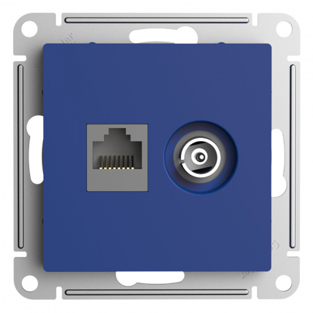 SE AtlasDesign Аквамарин Розетка двойная ТВ + компьютерная RJ45, кат. 5Е