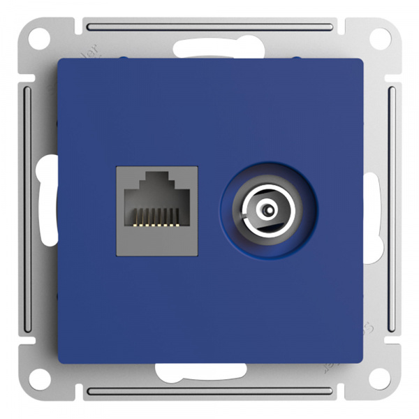 SE AtlasDesign Аквамарин Розетка двойная ТВ + компьютерная RJ45, кат. 5Е