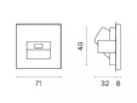 Розетка компьютерная встраиваемая VOLTUM S70 RJ45 кат.6, (титан)