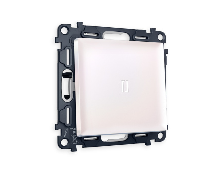 Комплект механизма 1-клавишного выключателя с подсветкой 5600K ALFA MA202015 Жемчуг QUANT