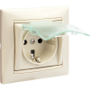 Legrand Valena Крем Розетка 1-ая с/з с крышкой и защитными шторками IP44 (к простой рамке)
