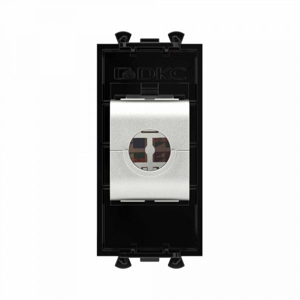 DKC Avanti Компьютерная розетка RJ-45 без шторки модульная, кат.6 экранированная, Черный квадрат, 1 модуль