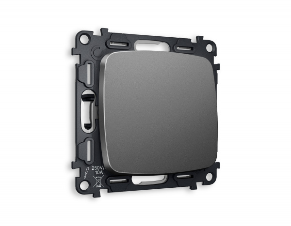 Комплект механизма 1-клавишного перекрестного выключателя OMEGA MO651030 Антрацит серый QUANT