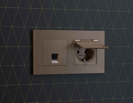 Рамка ALFA Qubi (Темная бронза матовый) 2-ая AF250632