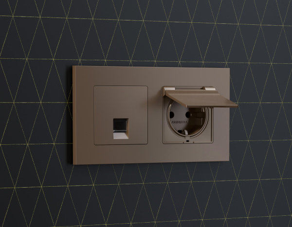 Рамка ALFA Qubi (Темная бронза матовый) 2-ая AF250632