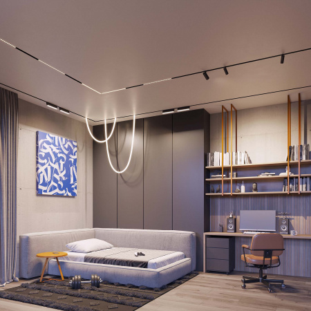 Arlight Светильник MAG-ORIENT-TUBE-ELASTIC-R25-L2500-35W Day4000 (BK, 360 deg, 48V) (IP20 Металл, 3 года)