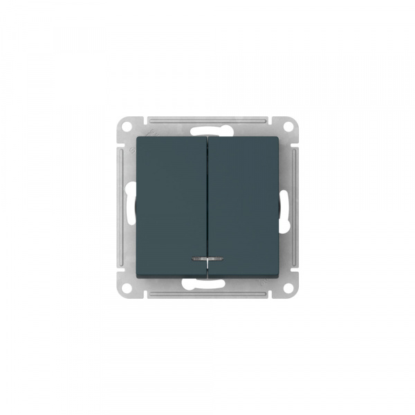 Systeme Electric AtlasDesign Изумруд Выключатель 2-клавишный с подсвет.,сх.5а, 10АХ,мех., быстрозажим. клем.