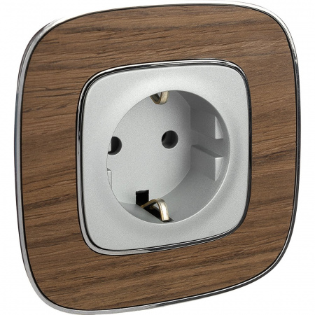 Legrand Valena ALLURE DIY Алюм Розетка 1-ая с/з, безвинт.зажим