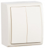 Simon 15 Aqua Бежевый Выключатель 2-клавишный с подсветкой наружный, IP54