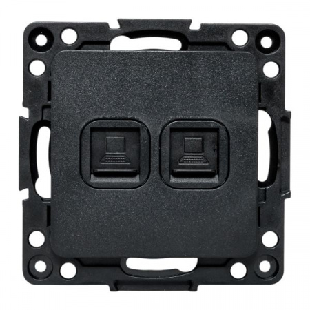 EKF Стокгольм Механизм Розетки RJ-45 2-местной черный