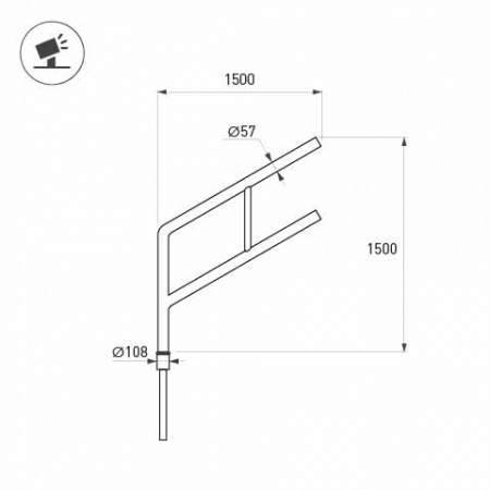 Arlight Кронштейн OXOR-SG2-1500x108-L1500 BLACK (Сталь)