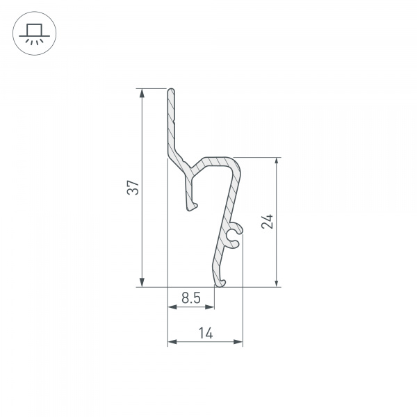 Arlight Профиль STRETCH-SHADOW-TECH-2000 BLACK (A2-DELTA) (Алюминий)