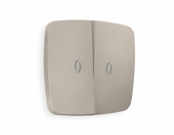 Лицевая панель OMEGA (Серо-бежевый матовый) для 2-кл выключателей с подсветкой QUANT OP3640