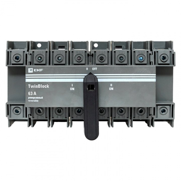 EKF Рубильник 63A 4P реверсивный c рукояткой для прямой установки TwinBlock