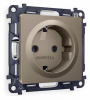 Комплект механизма электрической розетки ALFA MA636010 Темная бронза матовый с заземлением на винтовых зажимах 2P+E 16A-250V QUANT