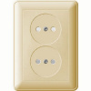 SE Wessen 59 Беж Розетка 2-ая б/з со шторками, (в сборе, с рамкой)