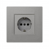 Simon 27 Scudo Серая Накладка на розетку с заземлением