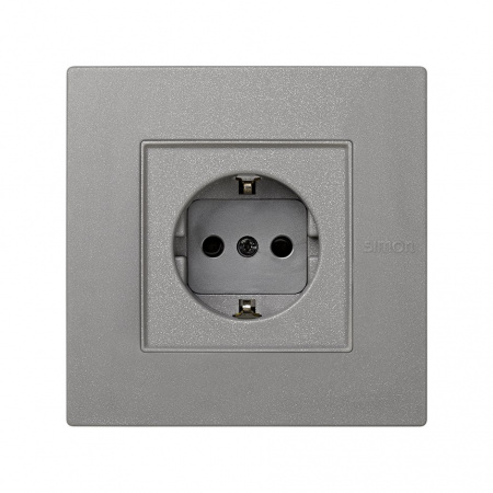 Simon 27 Scudo Серая Накладка на розетку с заземлением