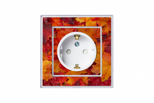 SE AtlasDesign Art Бел Розетка с/з со шторками, 16А, механизм