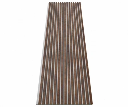 Акустическая панель, серый войлок, 2750х600х19мм, рейки МДФ дуб барон темный