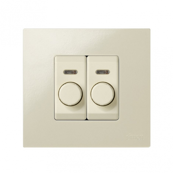 Simon 27 Мех Слоновая кость Светорегулятор универсал,подсвет,пов-наж(проход),узкий,нак/галог40-500Вт,галог эм/эт350/300ВА