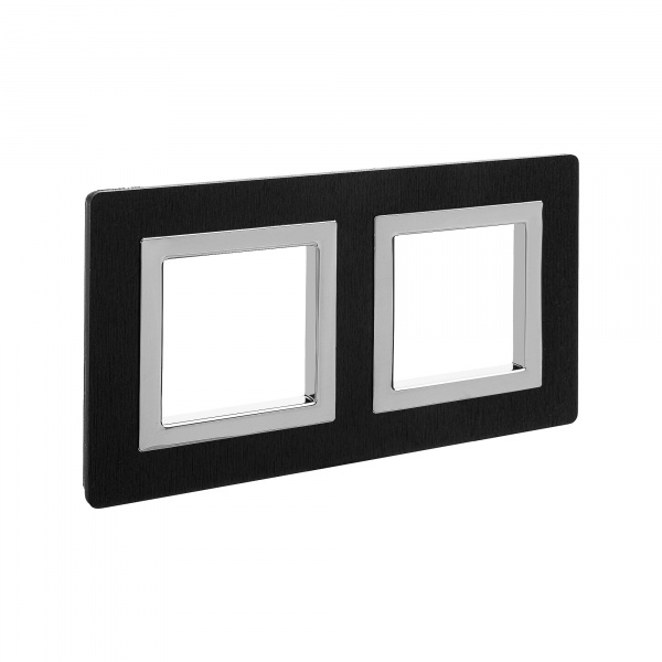 DKC Avanti Черный Алюминий Рамка 4 модуля