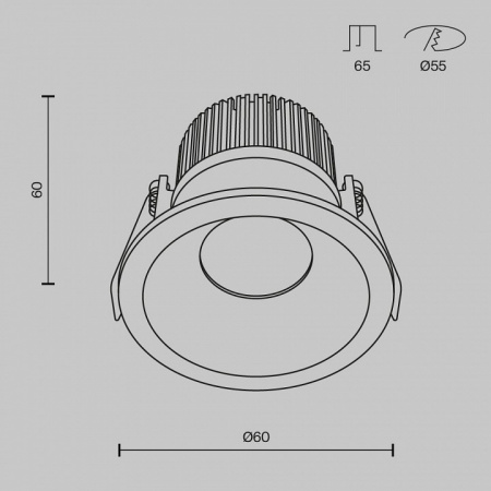 Встраиваемый светильник Downlight DL034-01-06W4K-W Maytoni Zoom