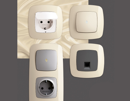 Рамка OMEGA Ecta (Бежевый глянец) 2-ая OF140302