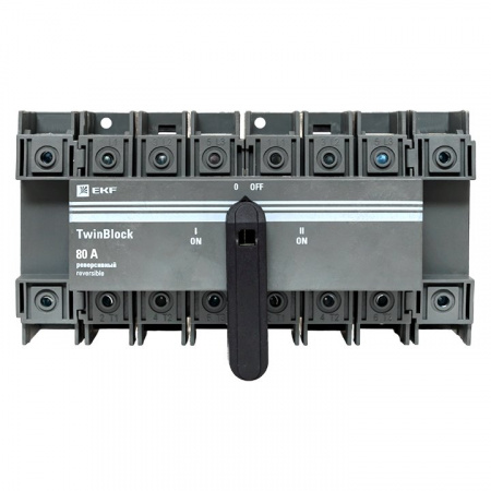 EKF Рубильник 80A 4P реверсивный c рукояткой для прямой установки TwinBlock