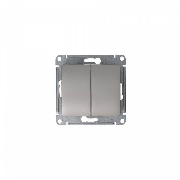 SE Glossa Платина Выключатель 2-клавишный, сх.5, 10AX