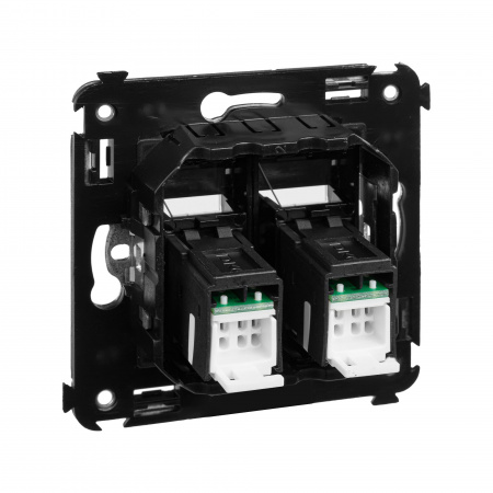 DKC Avanti Черный квадрат Компьютерная розетка RJ-45 двойная  категория  6А