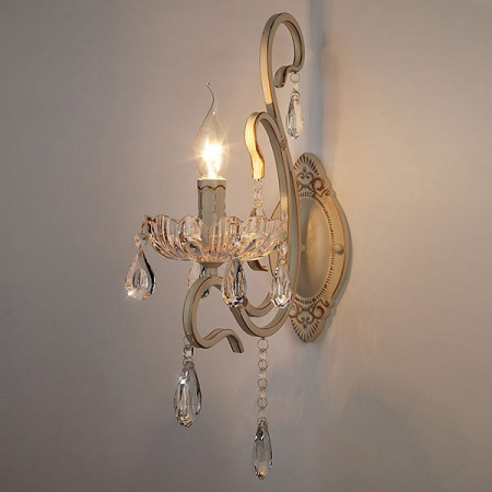 Бра с хрусталем 12205/1 белый Eurosvet Etna