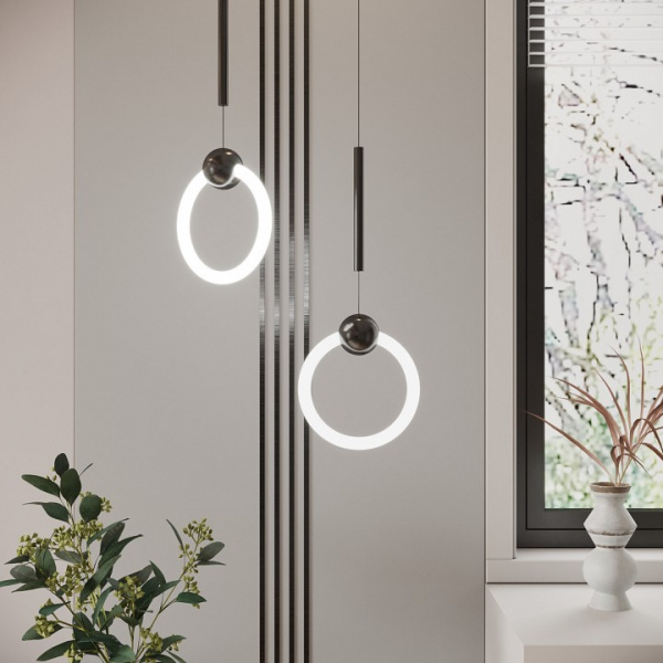 Подвесной светодиодный светильник 90165/1 черный жемчуг Eurosvet Rim